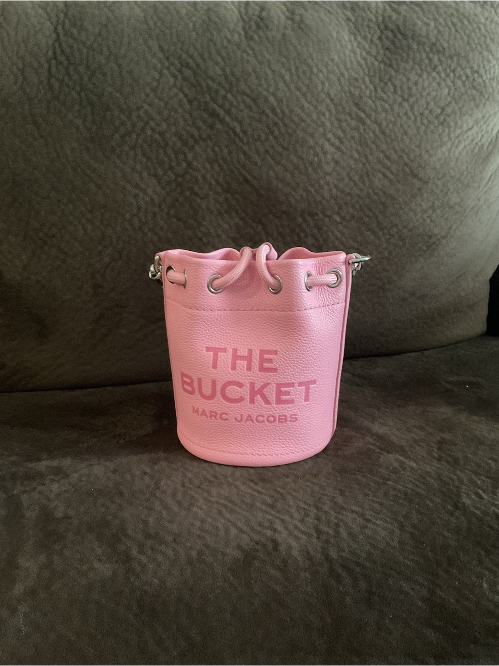 Marc Jacobs Pink Leather Drawstring Bucket Bag